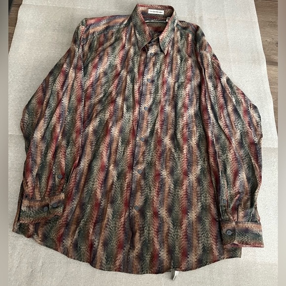 [L]Jhane Barnes Men's Multicolor Patterned Shirt - Picture 1 of 9